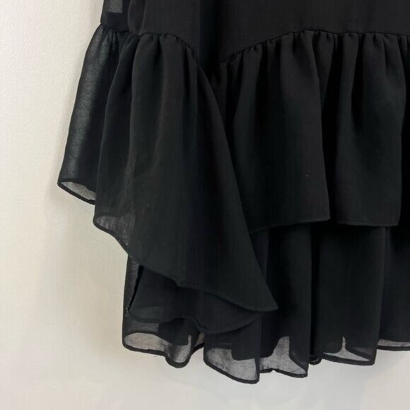 Snidel Women’s Size XSl Black Sleeveless Baby Doll Mini Ruffled Hem Romper Dress - Picture 11 of 13